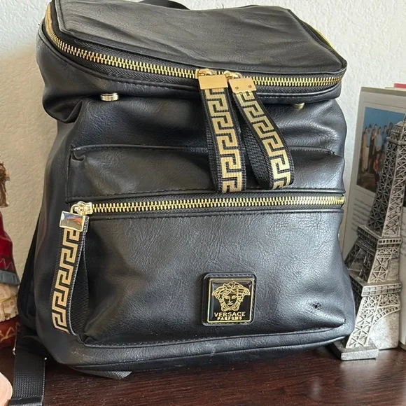 Versace | Bags | Euc Versace Black And Gold Mens Backpack  display picture 3